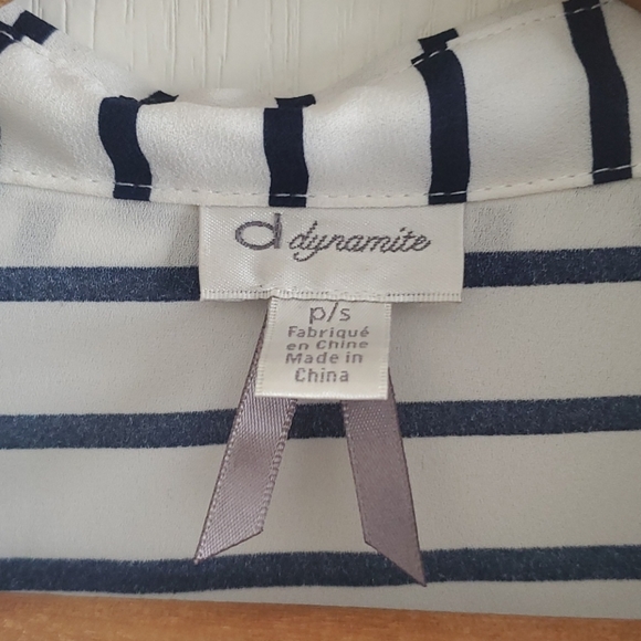 Dynamite navy and white striped blouse - Picture 6 of 6